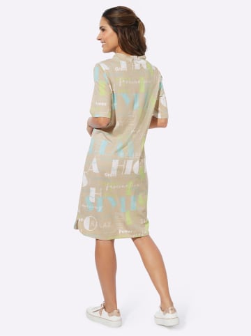 Sieh an! Jersey-Kleid in sand-mint-bedruckt