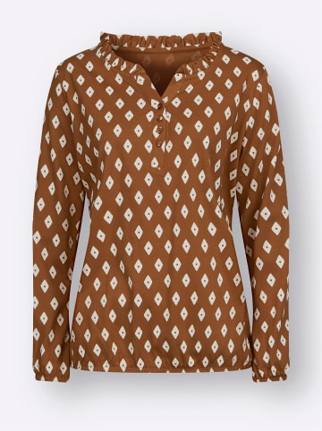 WITT WEIDEN Druck-Shirt in cognac-ecru-bedruckt