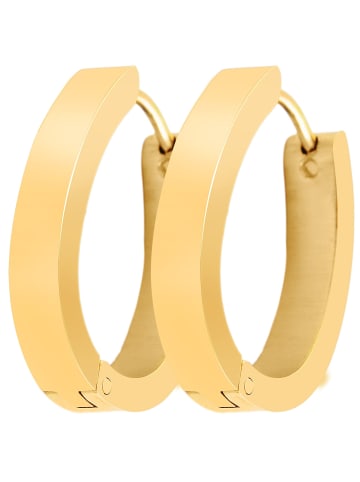 Adeliás Damen Ohrringe – Creole aus Edelstahl in gold