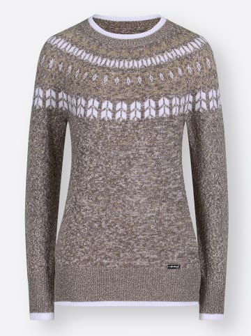 WITT WEIDEN Norwegerpullover in dunkeltaupe-beige-meliert