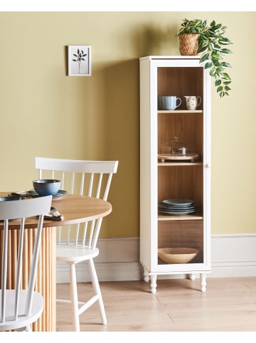 Beliani Vitrine TINGLEDALE in Weiß/Braun - (W) 40 x (H) 150 x (L) 38 cm