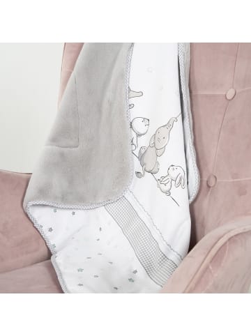 roba Babydecke 'Sternenzauber' - 2-seitig aus Baumwolle / Plüsch - Weiß / Hellgrau