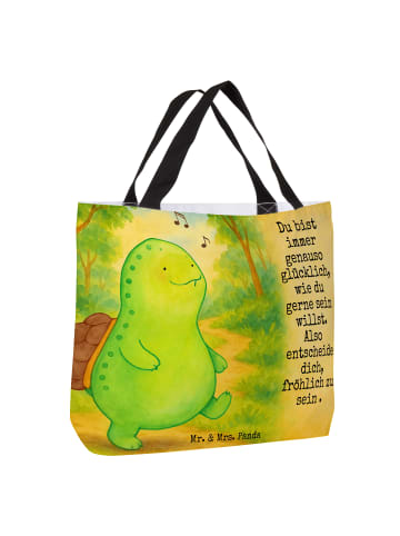 Mr. & Mrs. Panda Einkaufstasche Schildkröte Pfeifen Design mit S... in Weiß