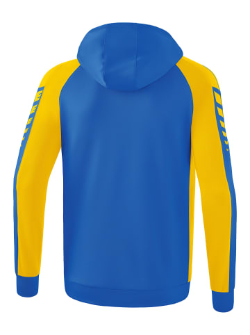 erima Six Wings Trainingsjacke mit Kapuze in new royal/gelb