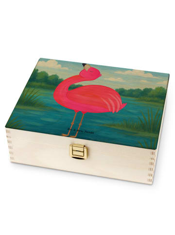 Mr. & Mrs. Panda Teebox Flamingo Stolz Design ohne Spruch in Weiß