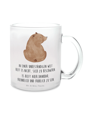 Mr. & Mrs. Panda Kaffeebecher Bär Schulterblick mit Spruch in Transparent