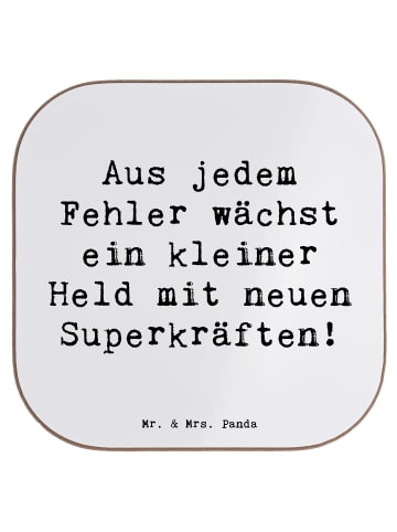 Mr. & Mrs. Panda Glas-Untersetzer Spruch Fehler machen lernen mi... in Weiß