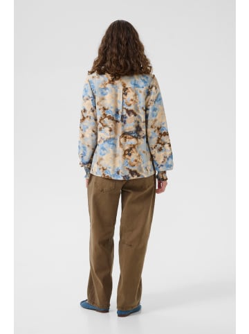 CULTURE Langarm-Bluse CUhizzy Relaxed fit in Brown/Blue Splash