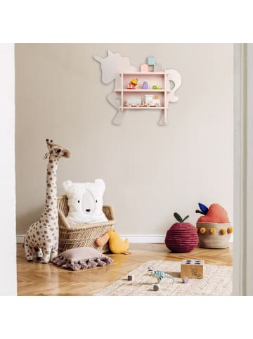 relaxdays Kinderregal "Einhorn" in Rosa - (B)66 x (H)54,5 x (T)13 cm