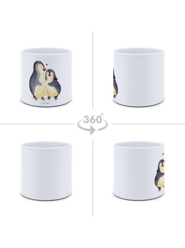 Mr. & Mrs. Panda Pflanzkübel Pinguin umarmen ohne Spruch in Weiß