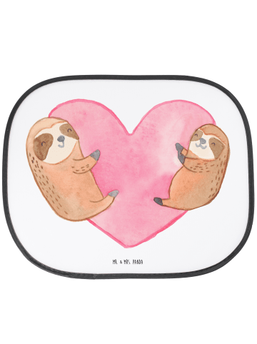 Mr. & Mrs. Panda Sonnenschutz für Auto Faultiere Herz ohne Spruch in Weiß