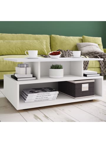 VCM  Holz Sofatisch Couchtisch Wohnzimmertisch Esila in Weiß