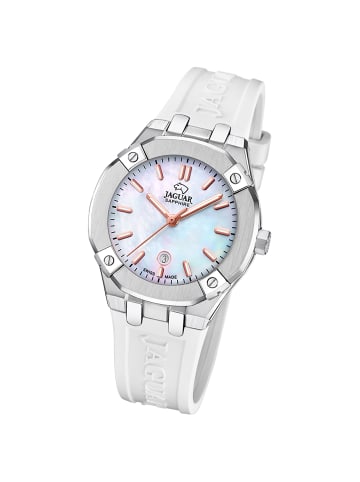 Jaguar Analog-Armbanduhr Jaguar Diplomatic weiß mittel (ca. 35,5mm)