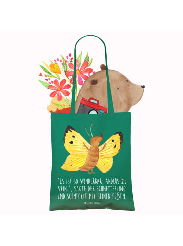 Mr. & Mrs. Panda Jutebeutel Schmetterling Zitronenfalter mit Spruch in Mint