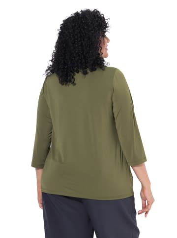 Ulla Popken Shirt in dunkel khaki
