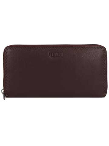mano Donna Giulia Geldbörse Leder 20 cm in dunkelbraun
