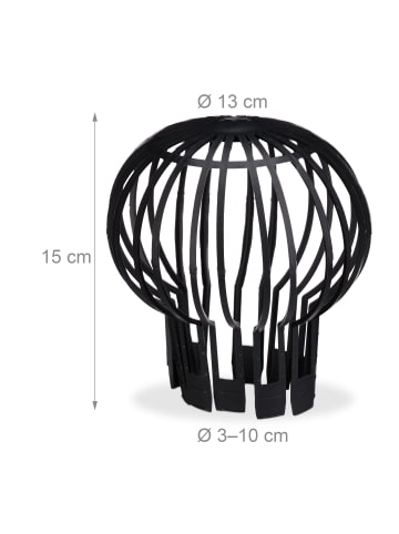 relaxdays 12x Fallrohrschutz in Schwarz - Ø13 cm