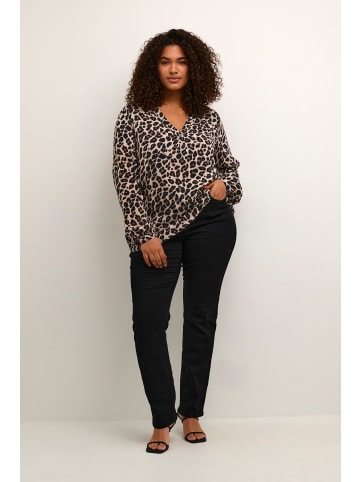 KAFFE curve Langarm-Bluse KCmirta in Leopard Print