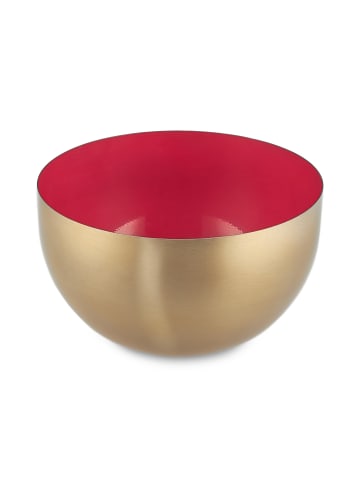 relaxdays Salatschüssel in Rot/ Gold - Ø 15 cm
