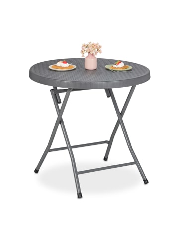 relaxdays Gartentisch in Grau - (H)74 x Ø 80 cm