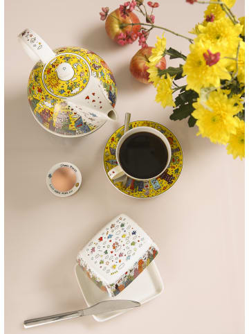 Goebel Teekanne mit Stövchen " James Rizzi - My New York City Sunset " in Bunt