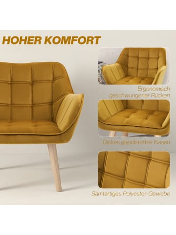 HOMCOM Einzelsessel in Gelb 67L x 61,5B x 71H cm
