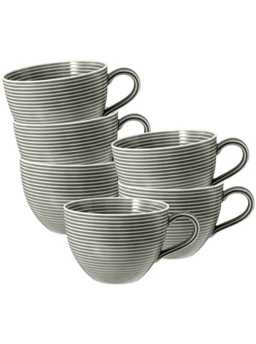 Seltmann Weiden 6er Set Milchkaffeetassen Beat Color Glaze 0,35 l in Perlgrau