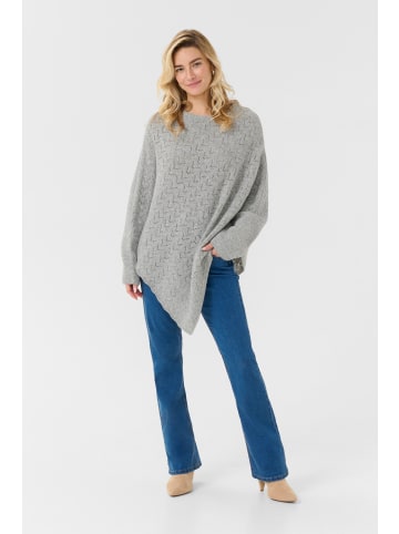 Cream Poncho CRHoliday Loose fit in Light Grey Melange