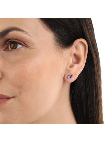 Amor Ohrstecker Silber 925, rhodiniert in Blau