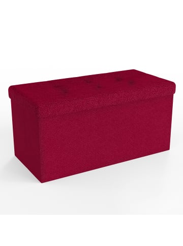 Intirilife Faltbare Sitzbank 76x38x38 cm in KIRSCH ROT
