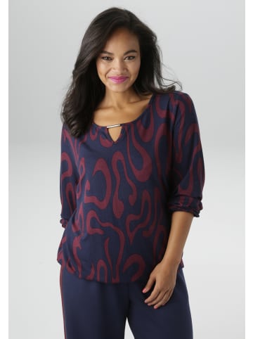 Aniston PLUS Langarmshirt in marine-bordeaux