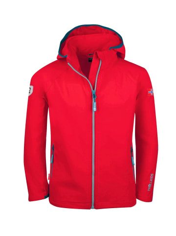 Trollkids Softshell Jacke "Kvalvika" in Rot/Delphinblau