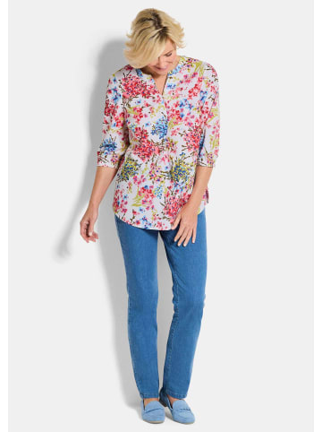 GOLDNER Kurzgröße:  Schlupfbluse mit floralem Muster in bunt / gemustert