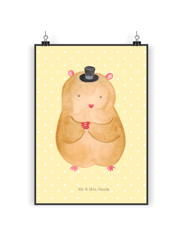 Mr. & Mrs. Panda Poster Hamster Hut ohne Spruch in Gelb Pastell