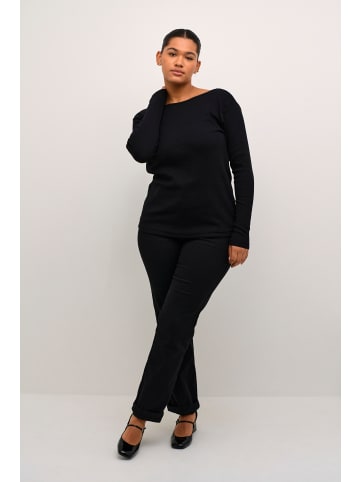 KAFFE curve Langarm-Shirt KCcarina in Black Deep