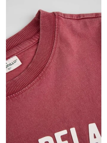 Coccodrillo Baumwoll-T-Shirt mit kurzen Ärmeln in dunkelrot