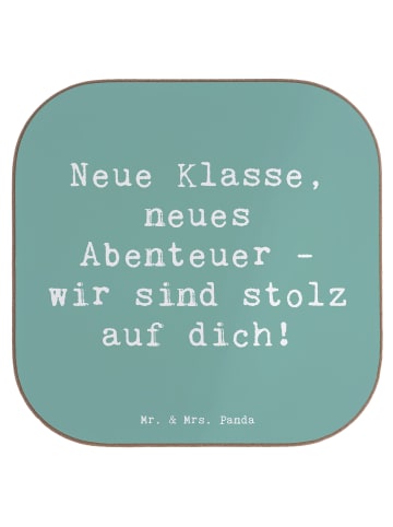 Mr. & Mrs. Panda Glas-Untersetzer Spruch Erster Schultag Abenteu... in Meeresbrise