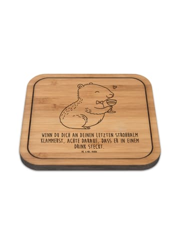 Mr. & Mrs. Panda Tischuntersetzer Capybara Wein mit Spruch in Transparent