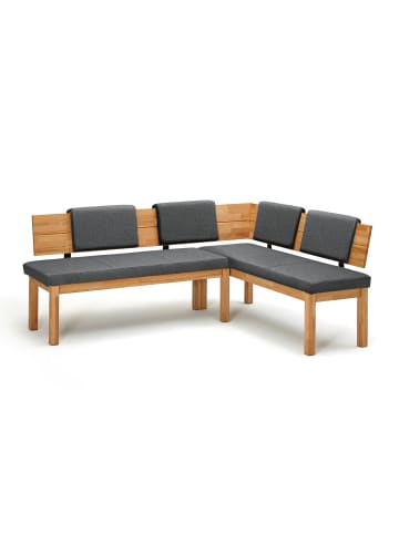 58 aufm Kessel ECKBANK Damita 194 x 155 x 84 Massivholz Kernbuche geölt/Grau