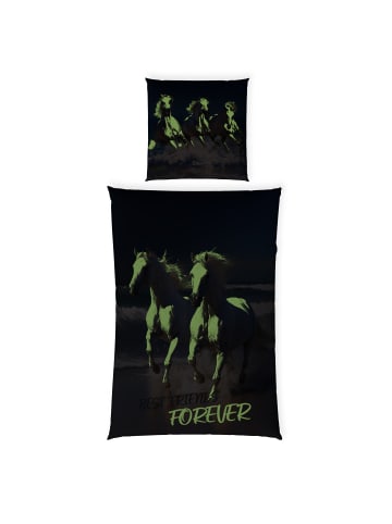 Cats Collection Baumwoll Bettwäsche Renforce  Kinderbettwäsche Glow in Pferde