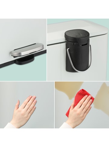 relaxdays Mülleimer Bad in Weiß - 5 l