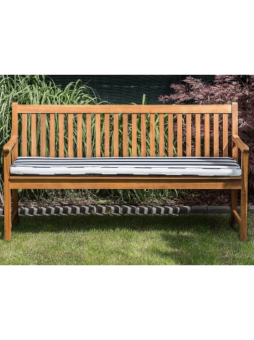 Beliani Gartenbank VIVARA in Braun/Weiß/Blau - (W) 160 x (H) 88 x (L) 61 cm