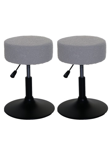 MCW 2er-Set Sitzhocker C22 Bouclé, Grau
