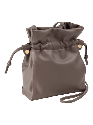 DuDu Umhängetasche Leder 18 cm taupe