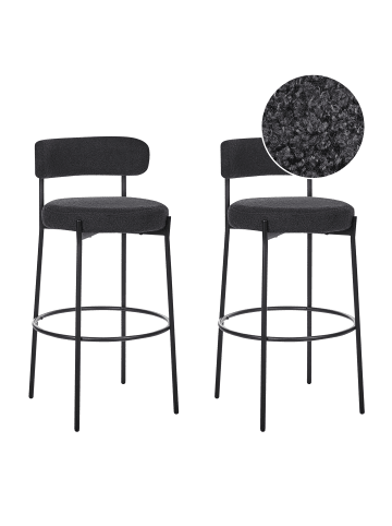 Beliani 2-tlg Barhocker ALLISON in Schwarz