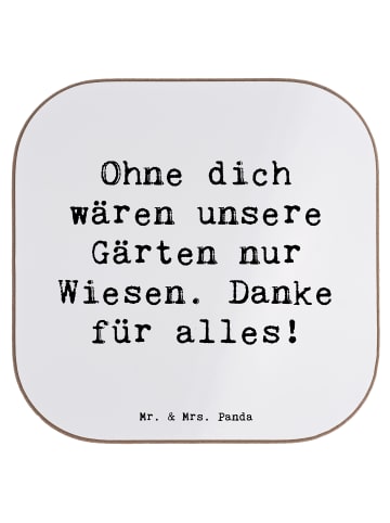 Mr. & Mrs. Panda Glasuntersetzer Spruch Dankbarer Gärtner mit Sp... in Weiß