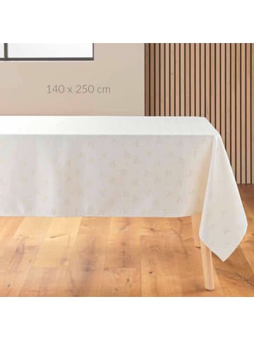 Douceur d’Intérieur Jacquard-Tischdecke mit goldener Verzierung, YARN in Beige, 140 x 250 cm