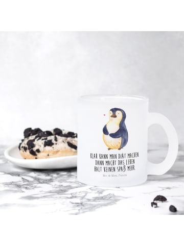 Mr. & Mrs. Panda Teetasse Pinguin Diät mit Spruch in Transparent