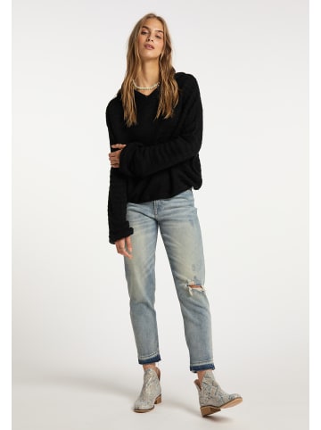 IZIA Damen Strickhoodie in Schwarz