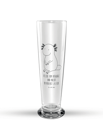 Mr. & Mrs. Panda Bierglas Axolotl Niedlich mit Spruch in Transparent